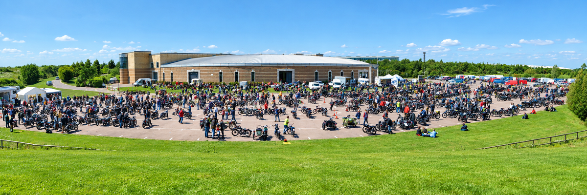 Panoramic Motorcycle Rally at the Arena